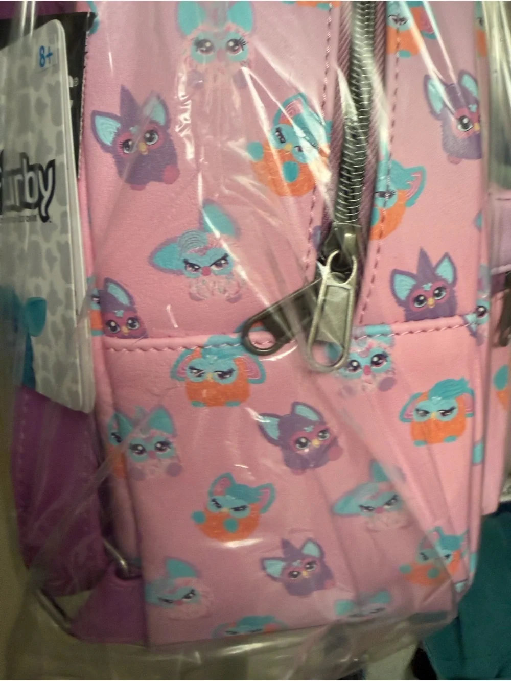Loungefly Pink Furby-Print Mini Backpack with Teal & Purple Accents - Picture 3 of 5